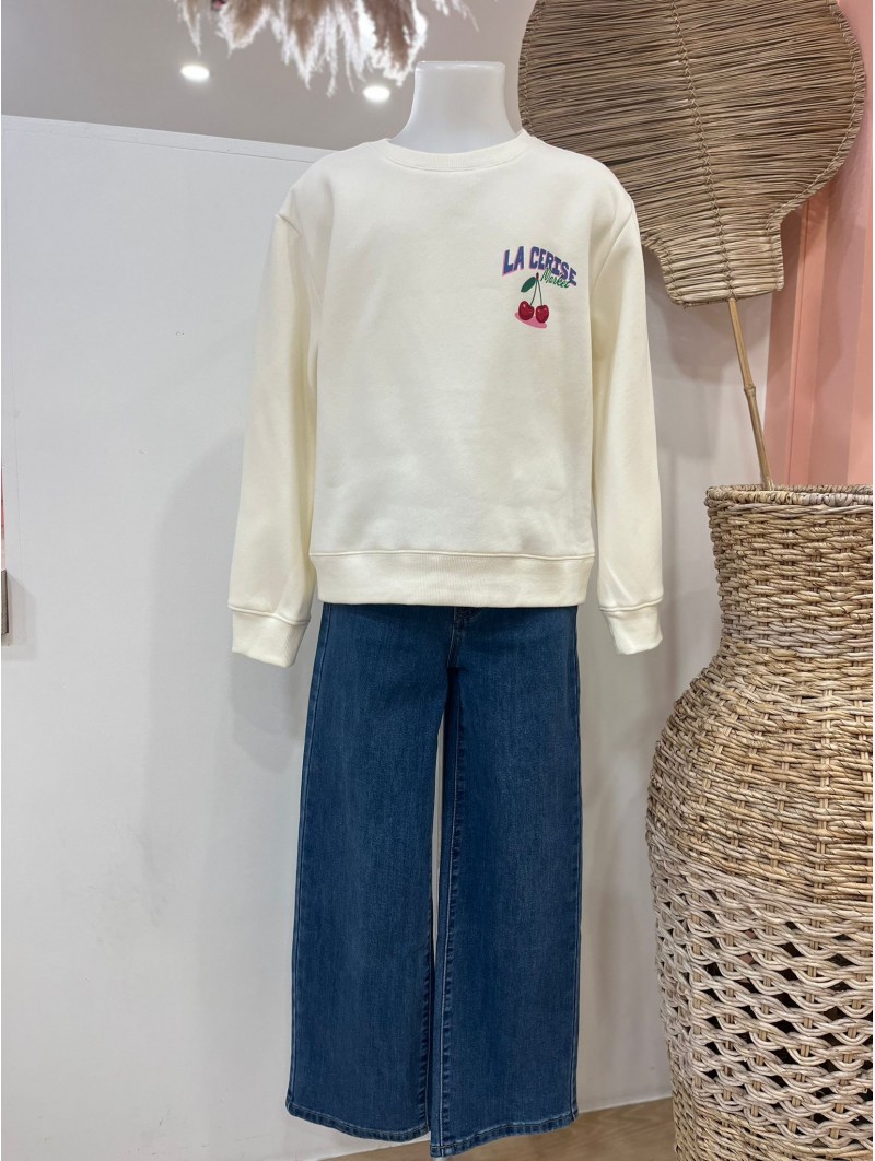 Sweat la cerise blanc