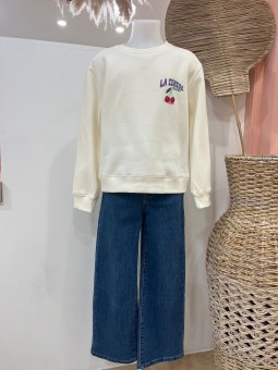 Sweat la cerise blanc