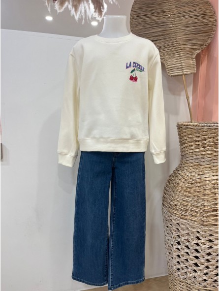 Sweat la cerise blanc