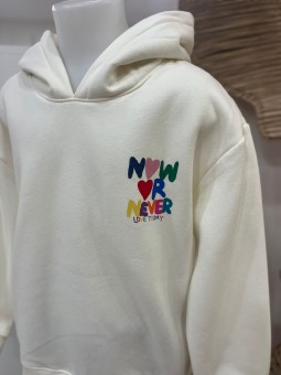 Sweat Now or never blanc