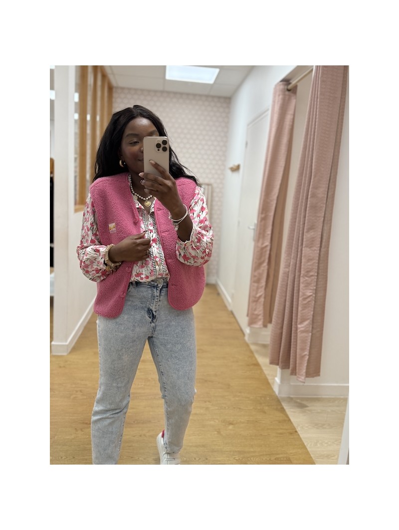 Gilet sans manches Yousra rose