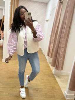 Gilet sans manches Yousra beige