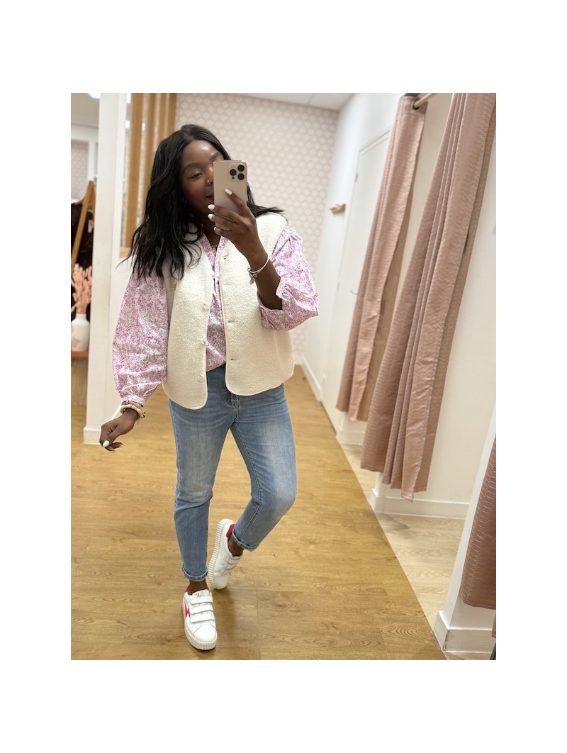 Gilet sans manches Yousra beige