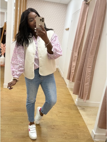 Gilet sans manches Yousra beige