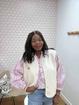 Gilet sans manches Yousra beige