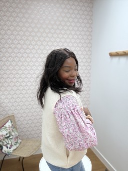 Gilet sans manches Yousra beige