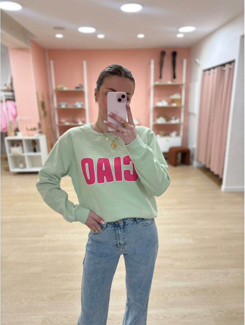 Sweat CIAO Vert d'eau