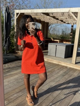 Robe courte Olivia corail