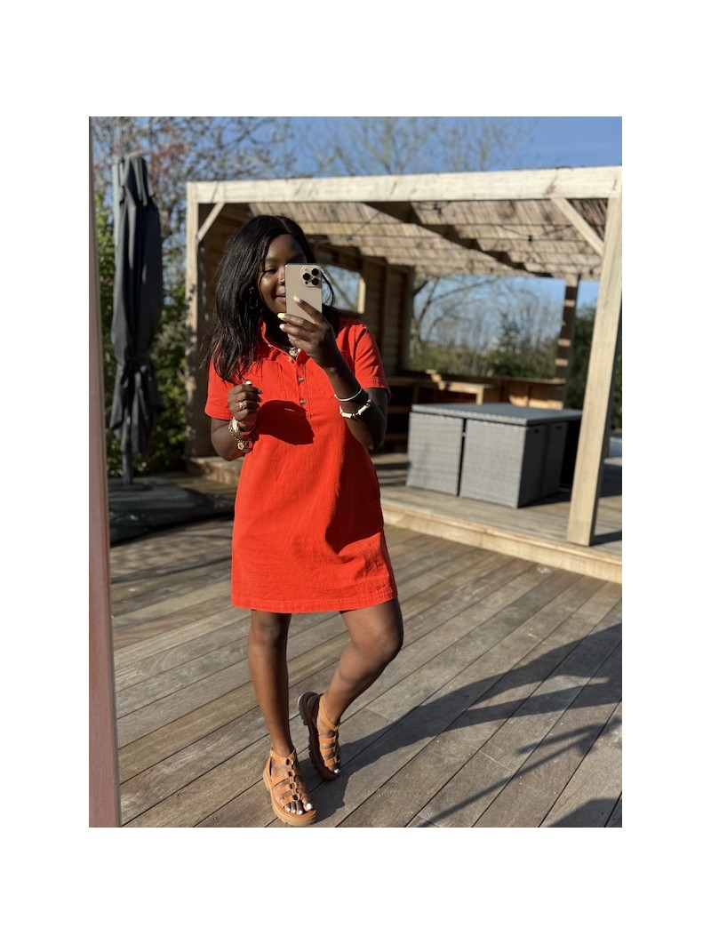 Robe courte Olivia corail