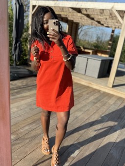 Robe courte Olivia corail