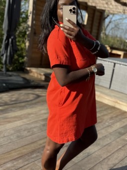 Robe courte Olivia corail