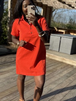 Robe courte Olivia corail