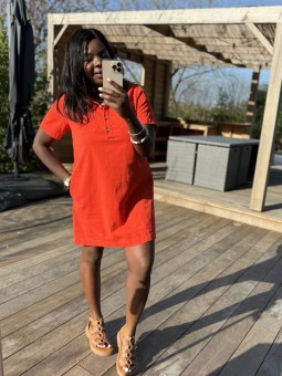 Robe courte Olivia corail
