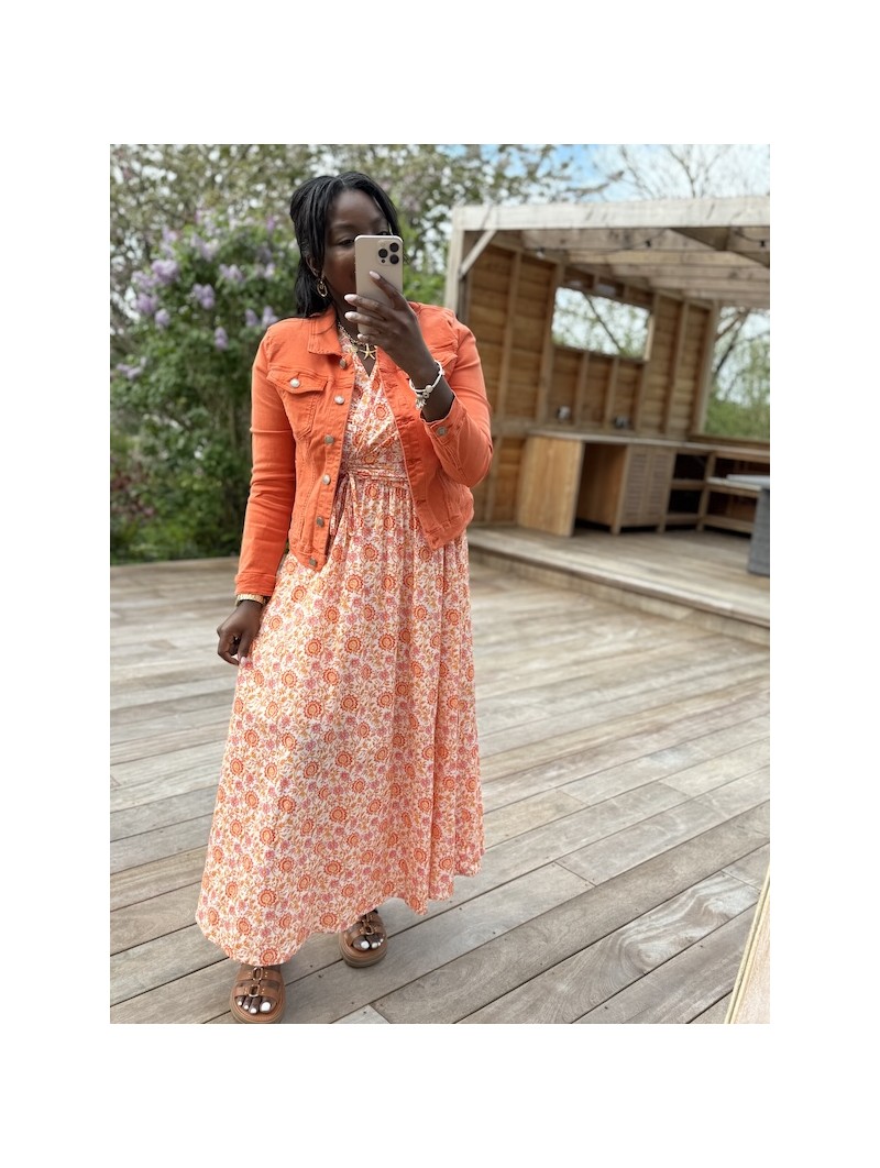 Veste jean Celia orange