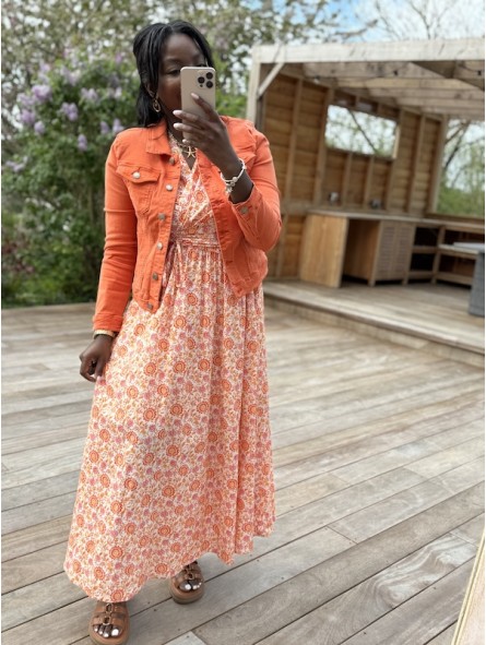 Veste jean Celia orange