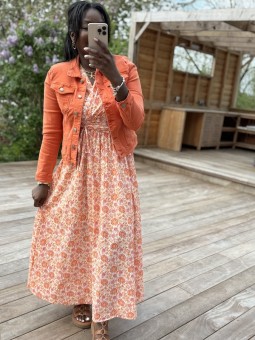 Veste jean Celia orange