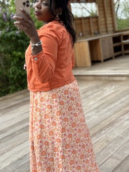 Veste jean Celia orange