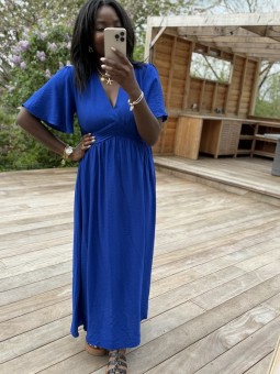 Robe longue Lisa bleu