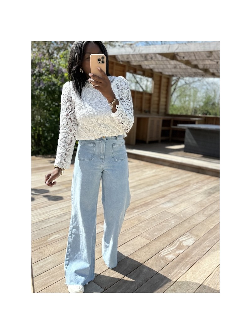 Jean wide Chalie bleu clair