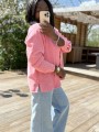 Veste jean Iris rose