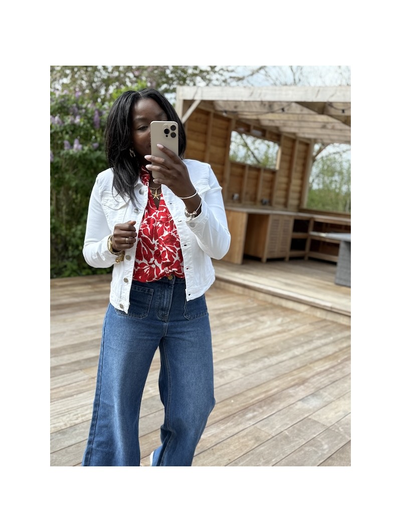 Veste jean Célia blanche