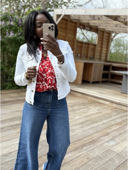 Veste jean Célia blanche