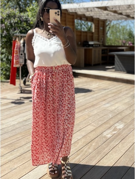 Jupe longue Maria rouge