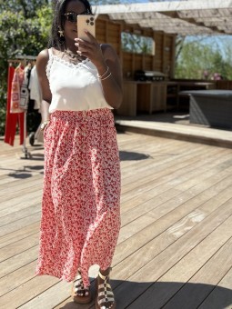 Jupe longue Maria rouge