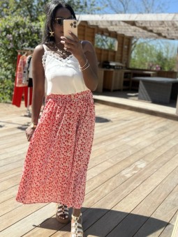 Jupe longue Maria rouge