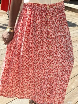 Jupe longue Maria rouge