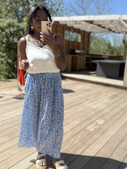 Jupe longue Lyana bleu roi