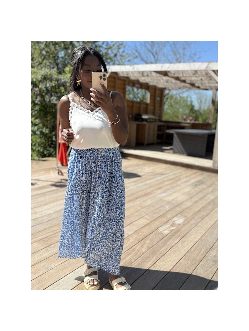 Jupe longue Lyana bleu roi