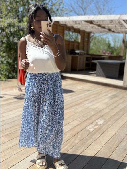 Jupe longue Lyana bleu roi