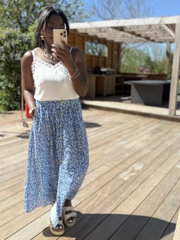 Jupe longue Lyana bleu roi