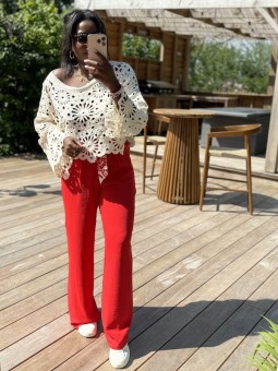 Top crochet Mia beige