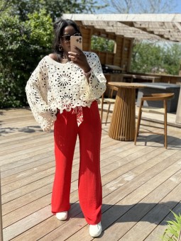 Top crochet Mia beige