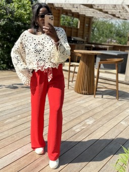 Top crochet Mia beige