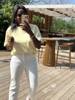 Tee-shirt jaune à pois