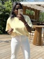 Tee-shirt jaune à pois
